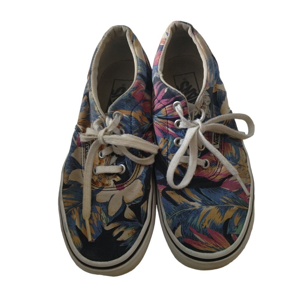 Vans Women's Size 6 Low Top Lace Up Shoes Floral Flowers Sneakers Tropical